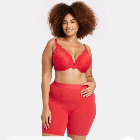 Auden Red Push-Up Plunge Coverage Red Bra - Picture 11 of 11